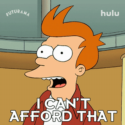 Cartoon Saying I Can't Afford That GIF
