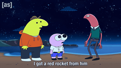 Cartoon Saying I Got a Red Rocket From Him