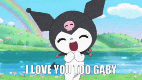 Cartoon Saying I Love You Too Gaby GIF