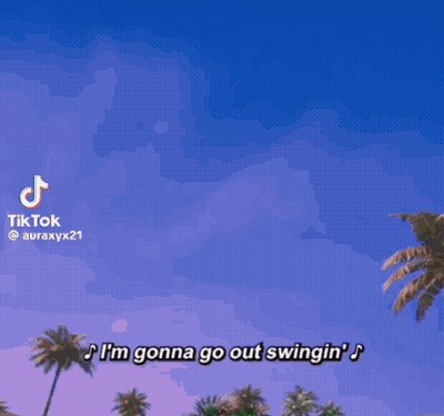 Cartoon Saying I'm Gonna Go Out Swingin GIF