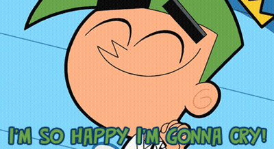 Cartoon Saying I'm So Happy I'm Gonna Cry GIF