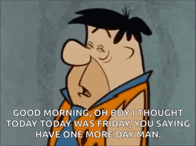 Cartoon Saying I Thought Today Was Friday GIF