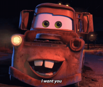 Cartoon Saying I Want You In Front Of Car GIF