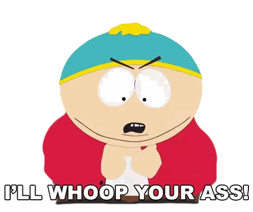 Cartoon Saying Ill Whoop Your Ass Sticker
