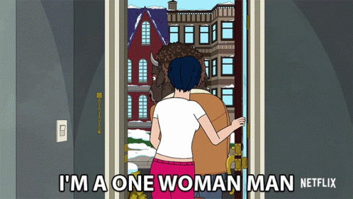 Cartoon Saying Im A One Woman Man GIF