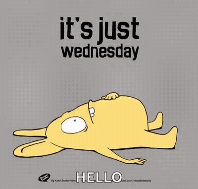 Cartoon Saying It's Just Wednesday Yellow Monster GIF