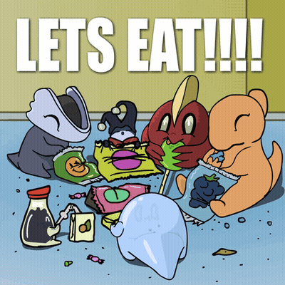 Cartoon Saying Let's Eat Candy GIF
