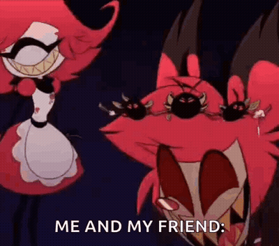 Cartoon Saying Me And My Friend Standing Next To Another GIF