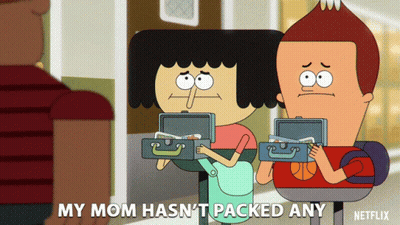 Cartoon Saying My Mom Hasn't Packed Any Netflix GIF
