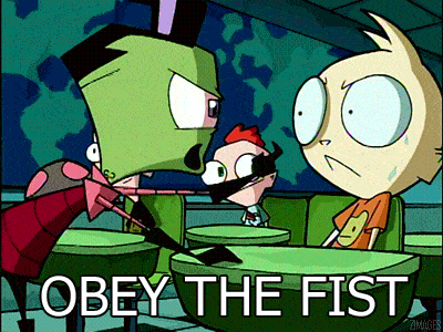 Cartoon Saying Obey The Fist GIF