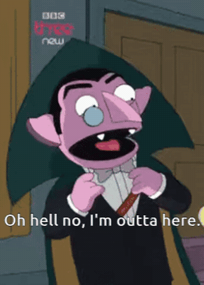 Cartoon Saying Oh Hell No I'm Outta Here GIF