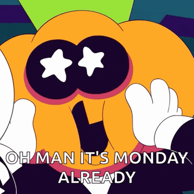 Cartoon Saying Oh Man It's Monday Already With Pumpkin GIF