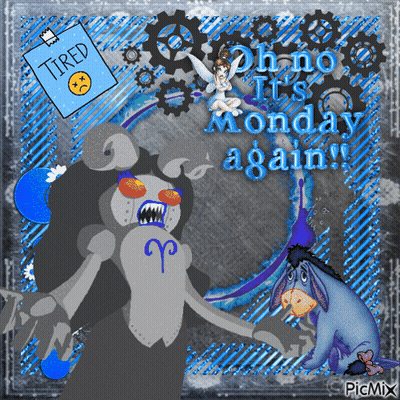 Cartoon Saying Oh No It's Monday Again GIF