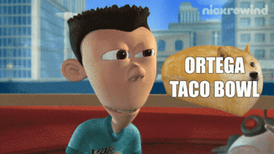 Cartoon Saying Ortega Taco Bowl With Dog GIF