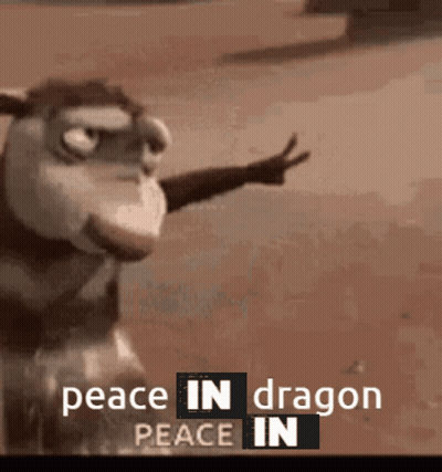 Cartoon Saying Peace In Dragon Peace In GIF