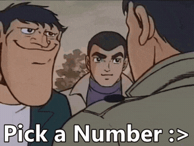 Cartoon Saying Pick A Number GIF
