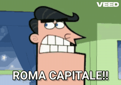 Cartoon Saying Roma Capitale On Green Background GIF