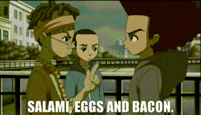 Cartoon Saying Salami Eggs And Bacon GIF