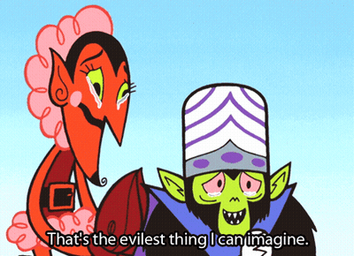Cartoon Saying That's The Evilest Thing I Can Imagine Next To Another Character GIF