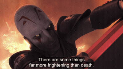 Cartoon Saying There Are Some Things Far More Frightening Than Death GIF