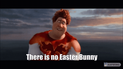 Cartoon Saying There Is No Easter Bunny GIF