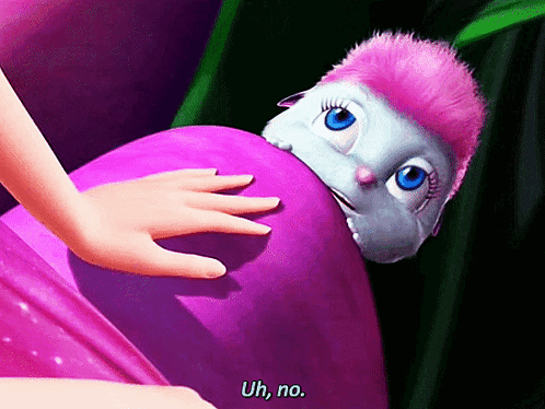 Cartoon Saying Uh No While Holding Purple Object GIF