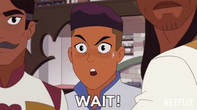 Cartoon Saying Wait In Front Of Group Of Men GIF