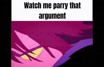 Cartoon Saying Watch Me Parry That Argument GIF