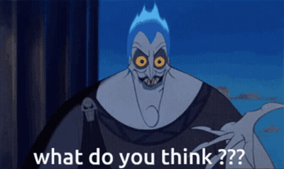 Cartoon Saying What Do You Think On Blue Background GIF
