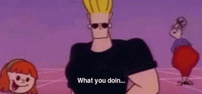 Cartoon Saying What You Doin To Group GIF