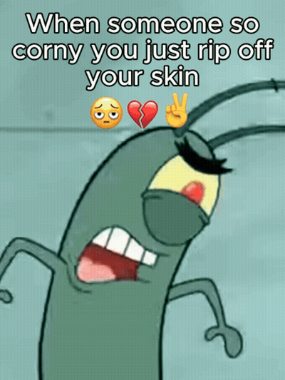 Cartoon Saying When Someone So Corny You Rip Off Skin On It GIF