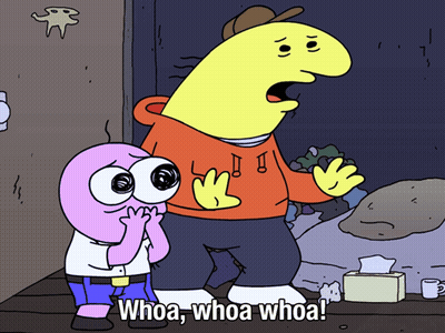 Cartoon Saying Whoa Whoa Whoa In Front Of Tissue Box GIF
