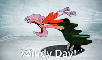 Cartoon Saying Windy Day GIF