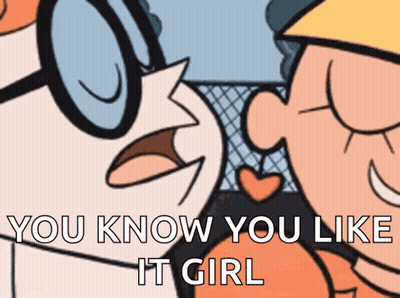 Cartoon Saying You Know You Like It Girl While Kissing GIF