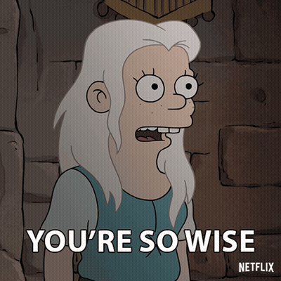 Cartoon Saying You're So Wise GIF