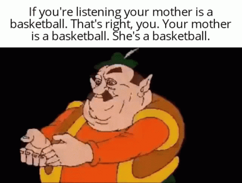 Cartoon Saying Your Mother Is A Basketball GIF