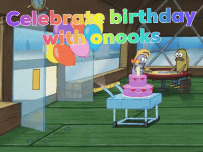 Cartoon Says Celebrate Birthday With Onoks GIF