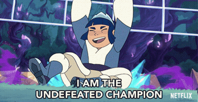 Cartoon Says I Am The Undefeated Champion GIF