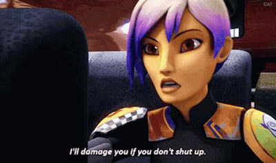 Cartoon Says I'll Damage You If You Don't Shut Up GIF