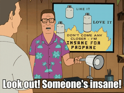 Cartoon Says Look Out Someone's Insane Man With Megaphone GIF