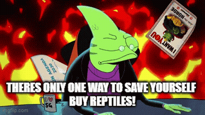 Cartoon Says There Is Only One Way To Save Yourself Buy Reptiles GIF