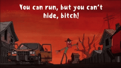 Cartoon Says You Can Run But You Can't Hide GIF