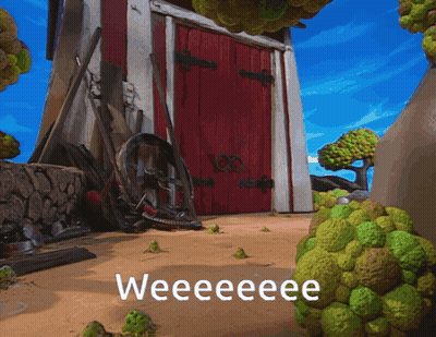 Cartoon Scene With Red Door And Weeeeeeee GIF