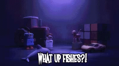 Cartoon Scene With What Up Fishes GIF