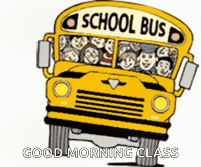 Cartoon School Bus With Children GIF