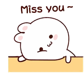 Cartoon Seal Saying Miss You Sticker