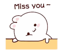 Cartoon Seal Saying Miss You Sticker