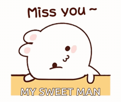 Cartoon Seal Saying Miss You My Sweet Man GIF