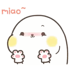 Cartoon Seal With Paws And Miao Sticker