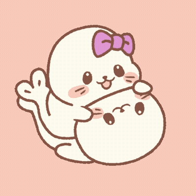 Cartoon Seal With Purple Bow GIF